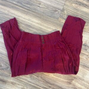 Burgundy Floral Pants